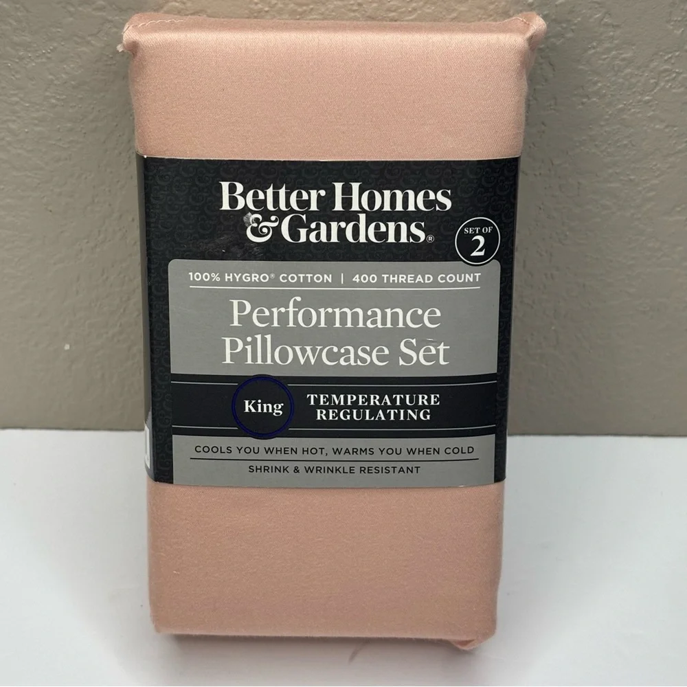 Better Homes & Gardens Blush King Performance Pillowcase Set 400 Thread Count